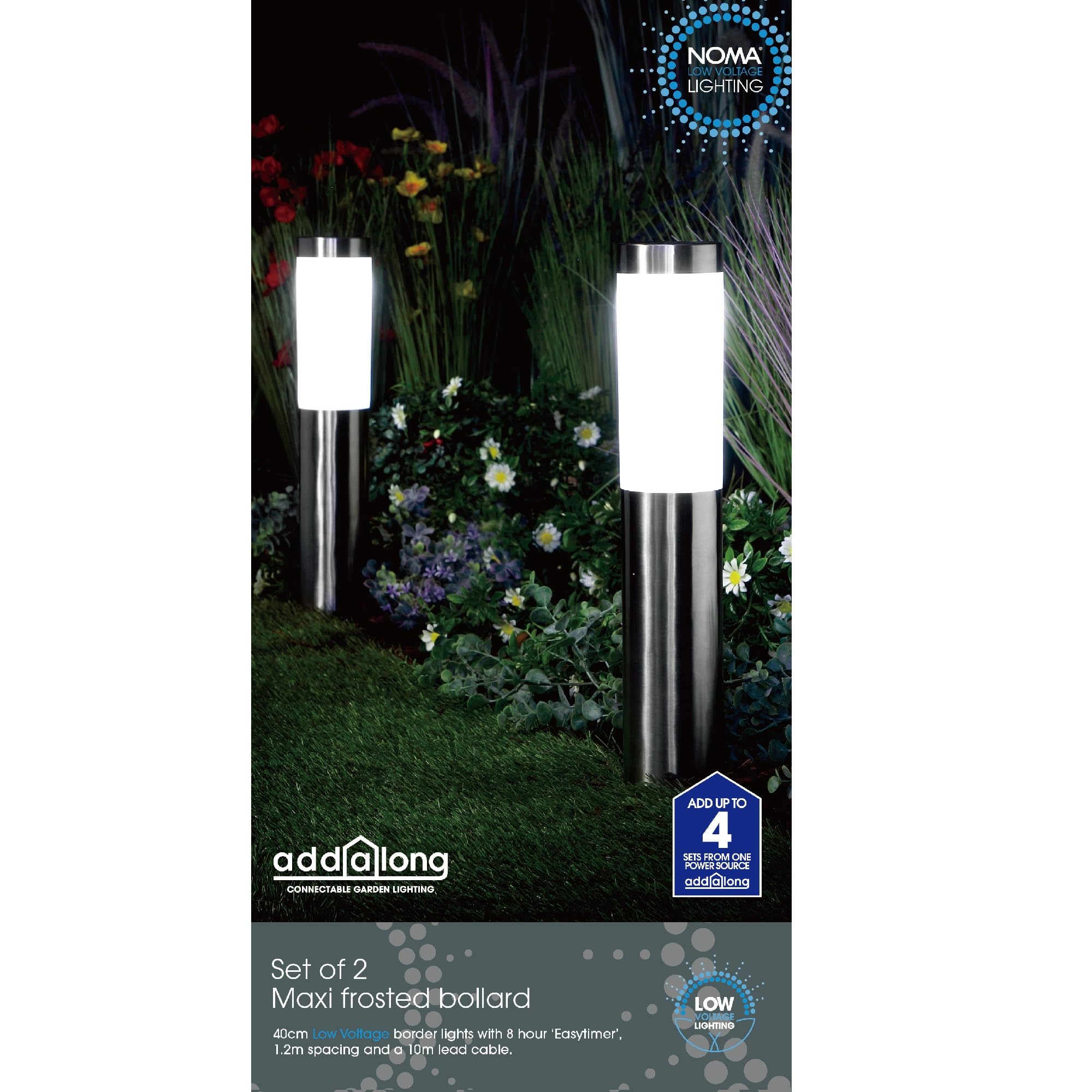 Noma Connectable Maxi Frosted Stainless Steel Bollard (Set of 2) โ image 1