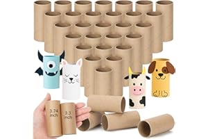 Henoyso 50 Packs Cardboard Tubes for Craft 1.5 x 3.4 Inches DIY Empty Toilet Paper Rolls Craft Cardboard Paper Round Tubes for Kids School Supplies Classrooms Gift DIY Art (Brown)