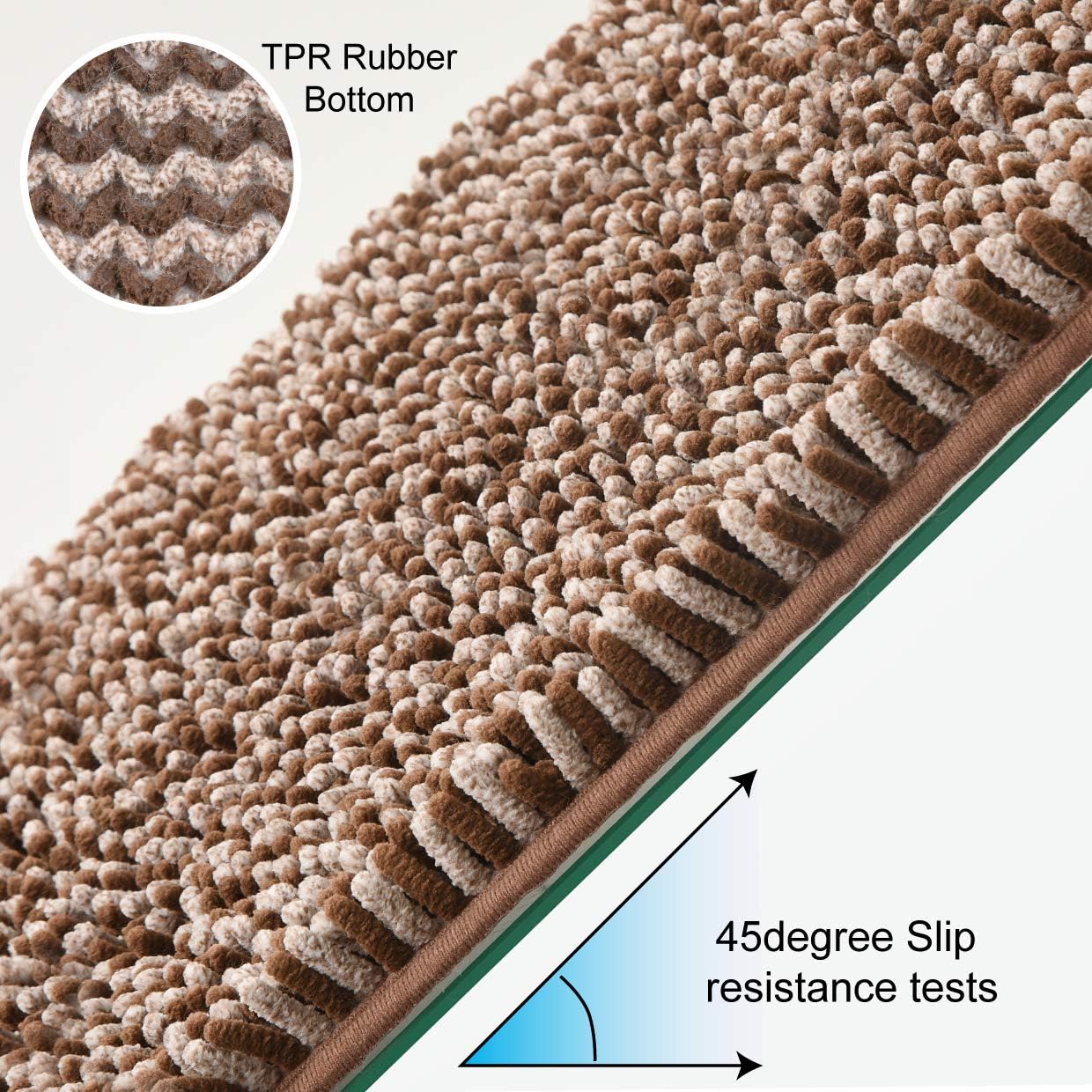 Bathroom Rug, COSY HOMEER 17x24 Inch Bath Rugs Made of 100% Polyester Extra Soft and Non Slip Bathroom Mats Specialized in Machine Washable and Water Absorbent Shower Mat-Coffee: Kitchen & Dining
