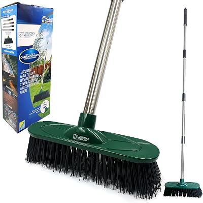TDBS Yard Broom Outdoor Heavy Duty 10” Synthetic Bristle Brush Head