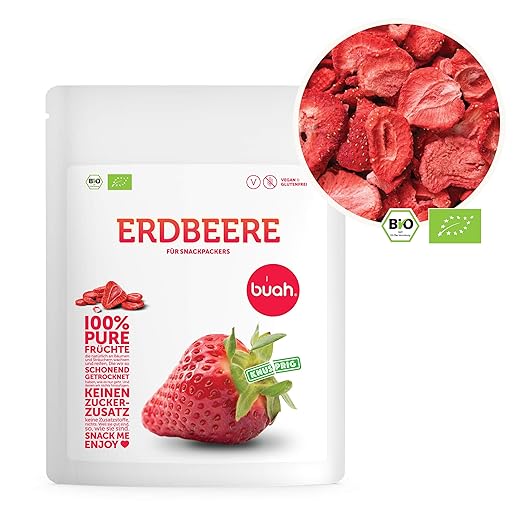 Buah Gefriergetrocknete Erdbeeren Bio I Getrocknete Erdbeeren Ohne Zucker I 100 Gefriergetrocknet Fruchte Vegan Glutenfrei Laktosefrei Getrocknete Fruchte Snacks 70g In De Hergestellt Amazon De Lebensmittel Getranke