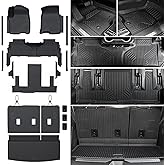 JOULARISE Floor Mats Set for 2021-2025 2026 Chevrolet Chevy Tahoe/GMC Yukon 7 Seat Bucket Seat Accessories(Not for Yukon XL), All Weather TPE Cargo Mat Liner Backrest Mat Door Sill Protectors