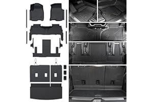 JOULARISE Floor Mats Set for 2021-2025 2026 Chevrolet Chevy Tahoe/GMC Yukon 7 Seat Bucket Seat Accessories(Not for Yukon XL), All Weather TPE Cargo Mat Liner Backrest Mat Door Sill Protectors