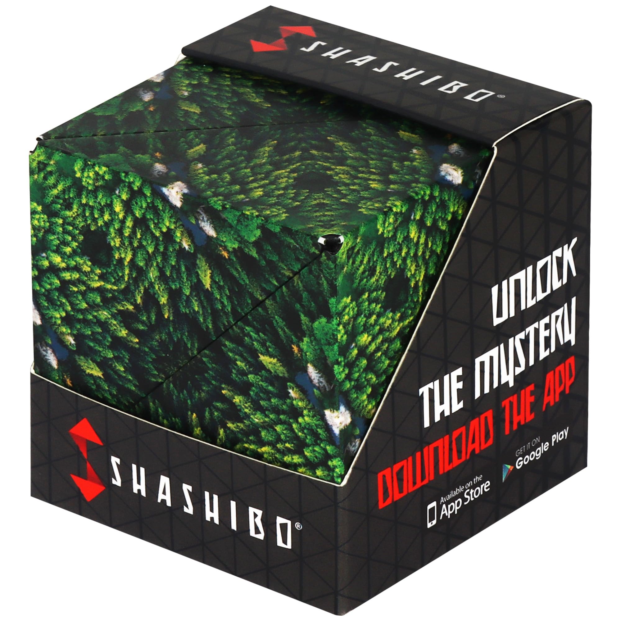 Shashibo Shape Shifting Box - Award-Winning STEM Fidget Toy with Ultra Strong Magnets - Puzzle Cube Transforms Into 100+ Shapes, Perfect Sensory Gift for Kids, Teens, and Adults (Forest)