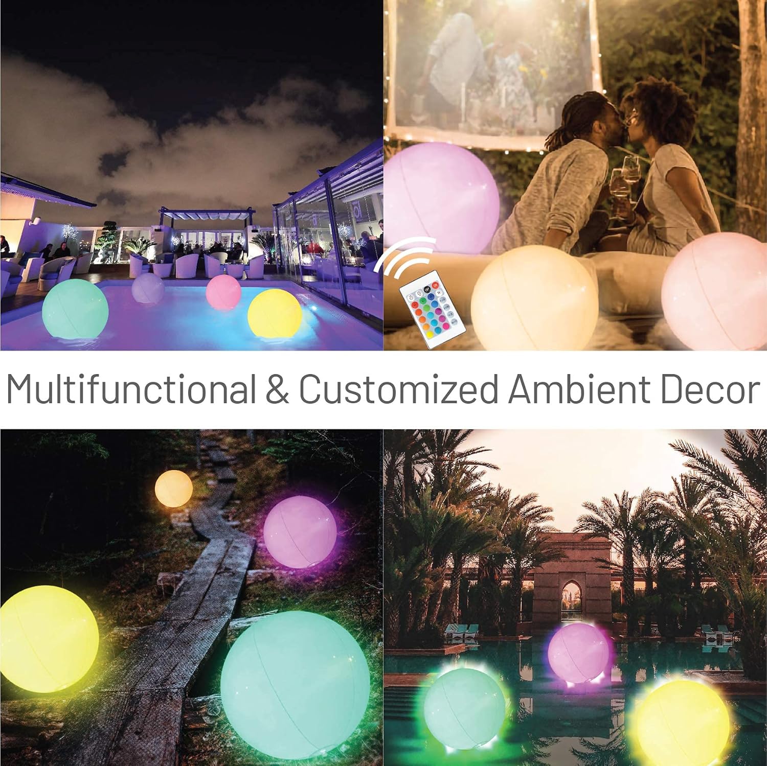 Pool Toys 16" LED Beach Ball Toy with 16 Color Changing Lights, Pool Games Beach Party Outdoor Games for Teens Adults Family, Glow in The Dark Party Supplies (1PC): Sports & Outdoors