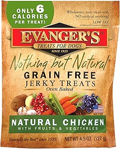 EVANGER'S 776300 Nothing But Natural Organic Chicken Dog Treats, 4.5-Ounce