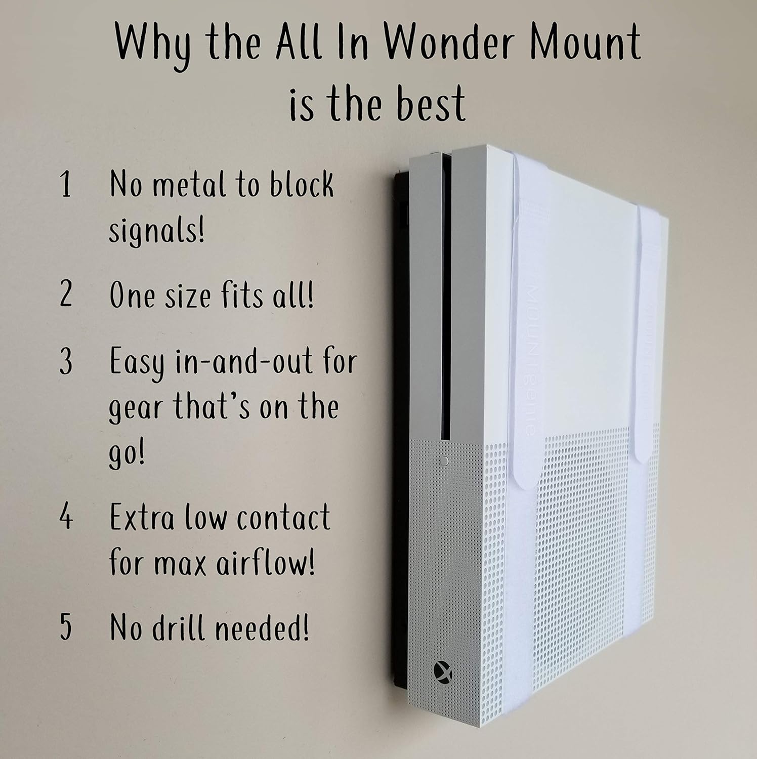 The All-in Wonder Mount by Mount Genie (1-Pack): The Easiest Wall Mount for All Components Routers Modems Xbox Playstation DVRs | One Size Fits All | Designed for Home and Business (Black): Computers & Accessories