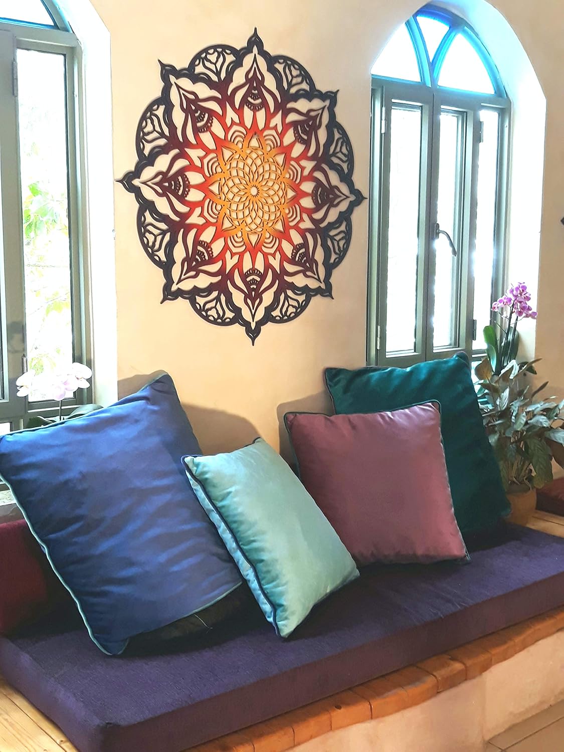 Amazon Com Mandala Indian Wall Art Wood Home Decor Geometric