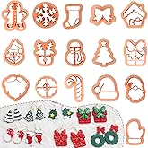 Keluna Christmas Polymer Clay Cutters - 16 Pcs Set with Snowflake, Tree, and Dwarf Shapes for Unique Jewelry