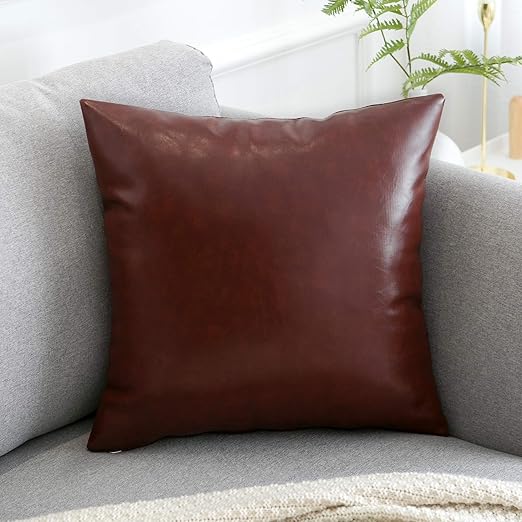 Amazon Com Dboer Faux Leather Throw Pillow Covers Decorative
