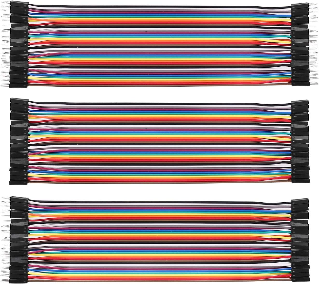 Dupont Wire for Arduino 120pcs Multicolored VANYE Breadboard Jumper Wires Ribbon Cables Kit 40pin Male to Female 40pin Male to Male 40pin Female to Female