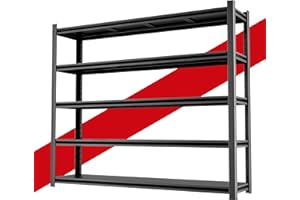 OLLRRACT Garage Shelving, 72 "H Storage Shelves,Heavy Duty Shelving Units and Storage Loads 2500LBS, Adjustable 5 Tier Metal Shelving for Garage Warehouse 15.7" D x 35.3" W x 72" H