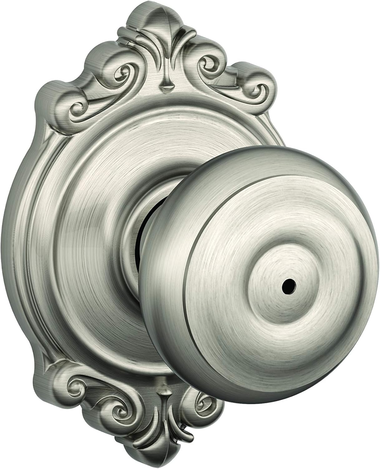 Schlage F40 GEO 619 BRK Brookshire Collection Georgian Privacy Knob, Satin Nickel