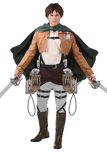 Deluxe Eren Jaeger Costume Anime Cosplay Attack on Titan Mens