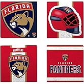 FOCO NHL Official 4-Pack Beverage Drink Ceramic Stone Coaster Set (Florida Panthers)