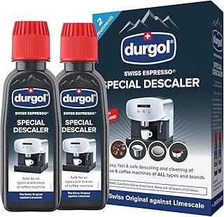 durgol swiss espresso Spezial-Entkalker – Kalkentferner für Kaffeemaschinen aller Typen und Arten – Einfache Reinigung ohne Einwirkzeit & Rückstände – Deutsche Version – 2x125ml