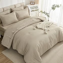 Litanika Comforter Queen Size Set Khaki - 7 Pieces