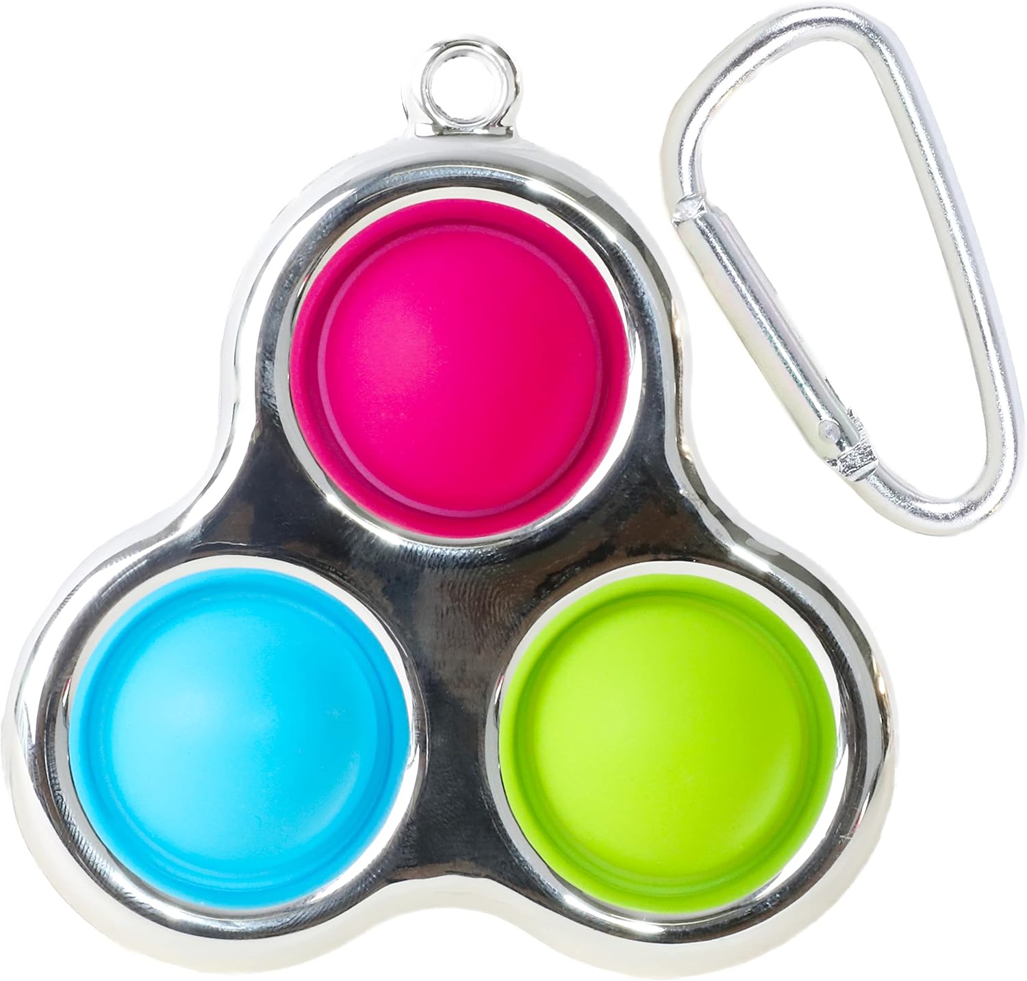 Toyland® Push Bubble Pop Bubble Sensory Fidget Keychain Toy - Lots To Choose From (SILVER) - Image 3