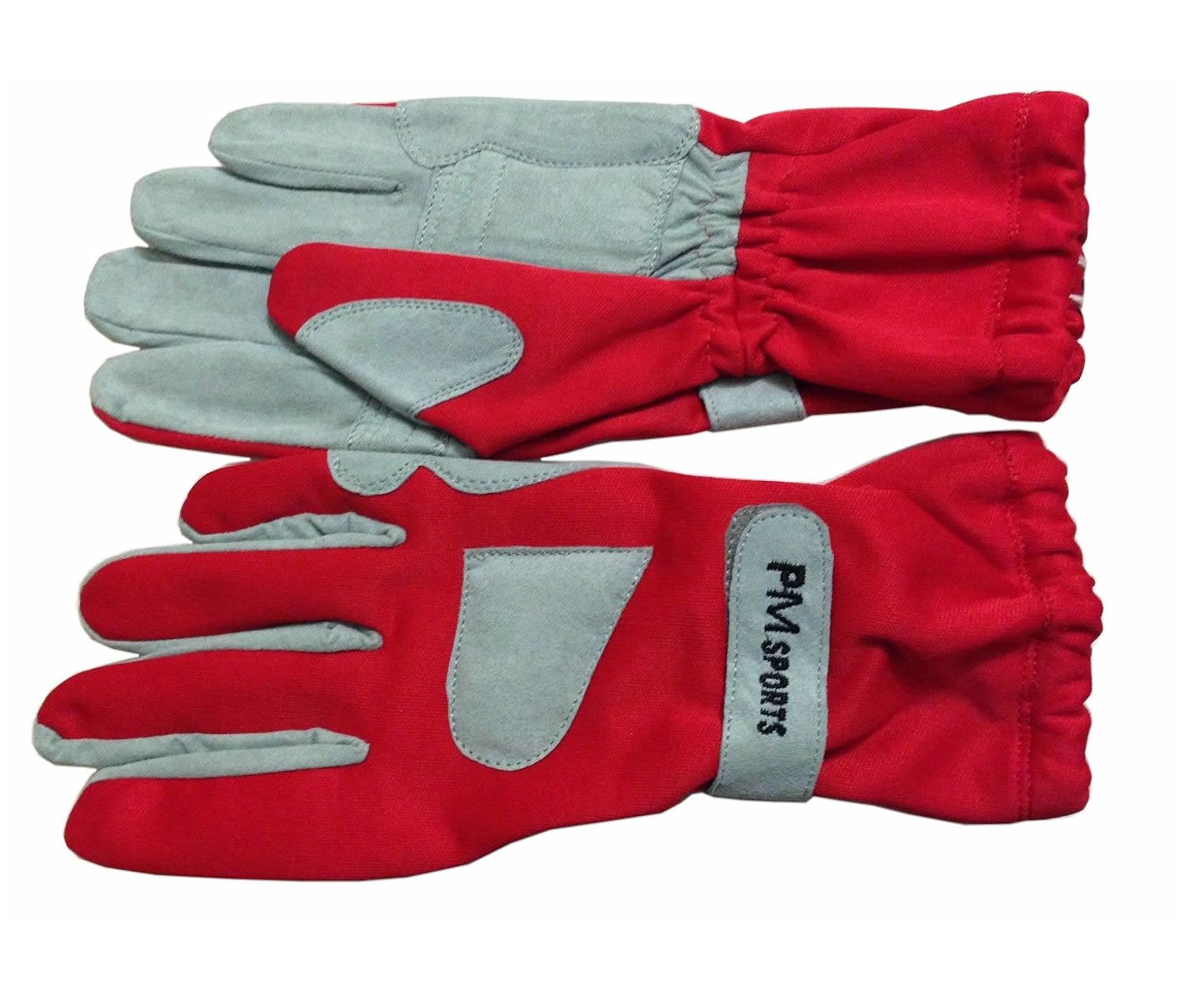 New Kart Racing Gloves Made of OMARA AND POLYESTER for Better Grip - RED (8/S)