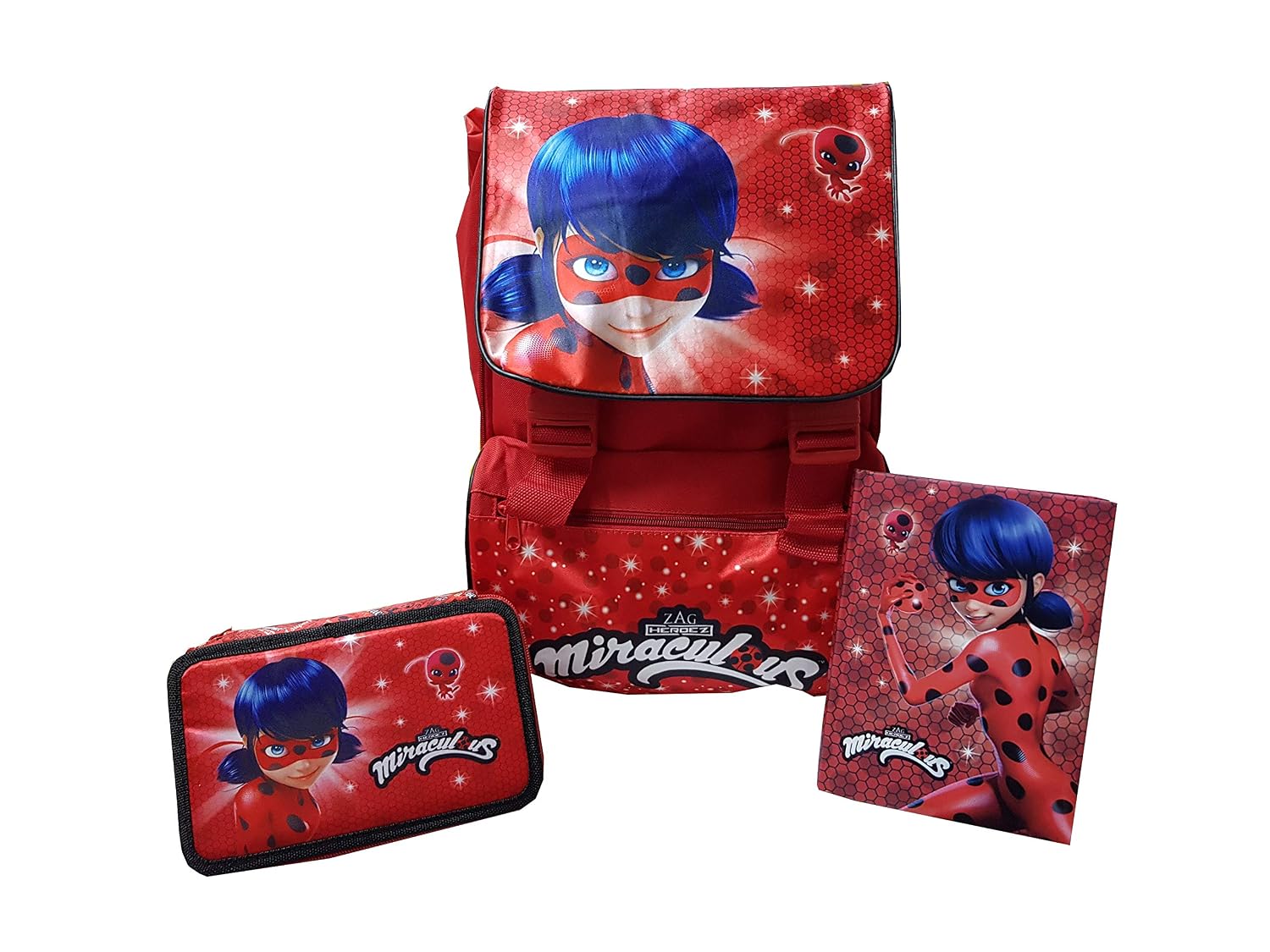 Scuola e materiale didattico ASTUCCIO 43 PEZZI DIARIO MIRACULOUS LADYBUG  PER BAMBINA ZAINO SCUOLA ELEMENTARE urban-earth.co.uk