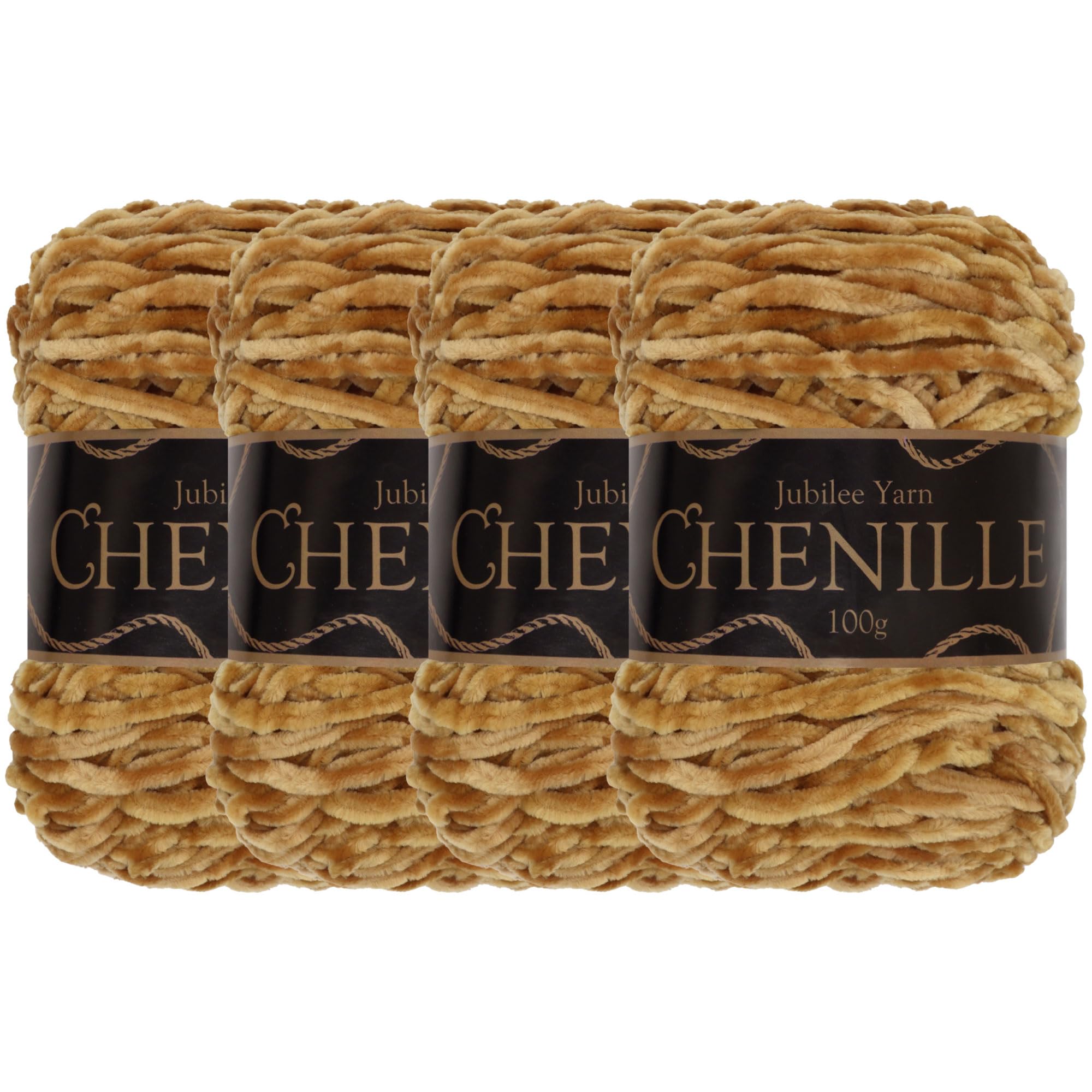 JubileeYarn Chenille Yarn - Worsted Weight - 100g/cake - Teacake - 4 Cakes