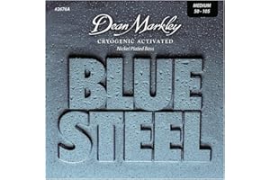 Dean Markley NPS Blue Steel Bass Guitar Strings 4 String Set, 50-105 Medium 4 String Bass Guitar, Cryogenically Processed Steel Bass Strings with Warm Rich Tone, Made in the USA