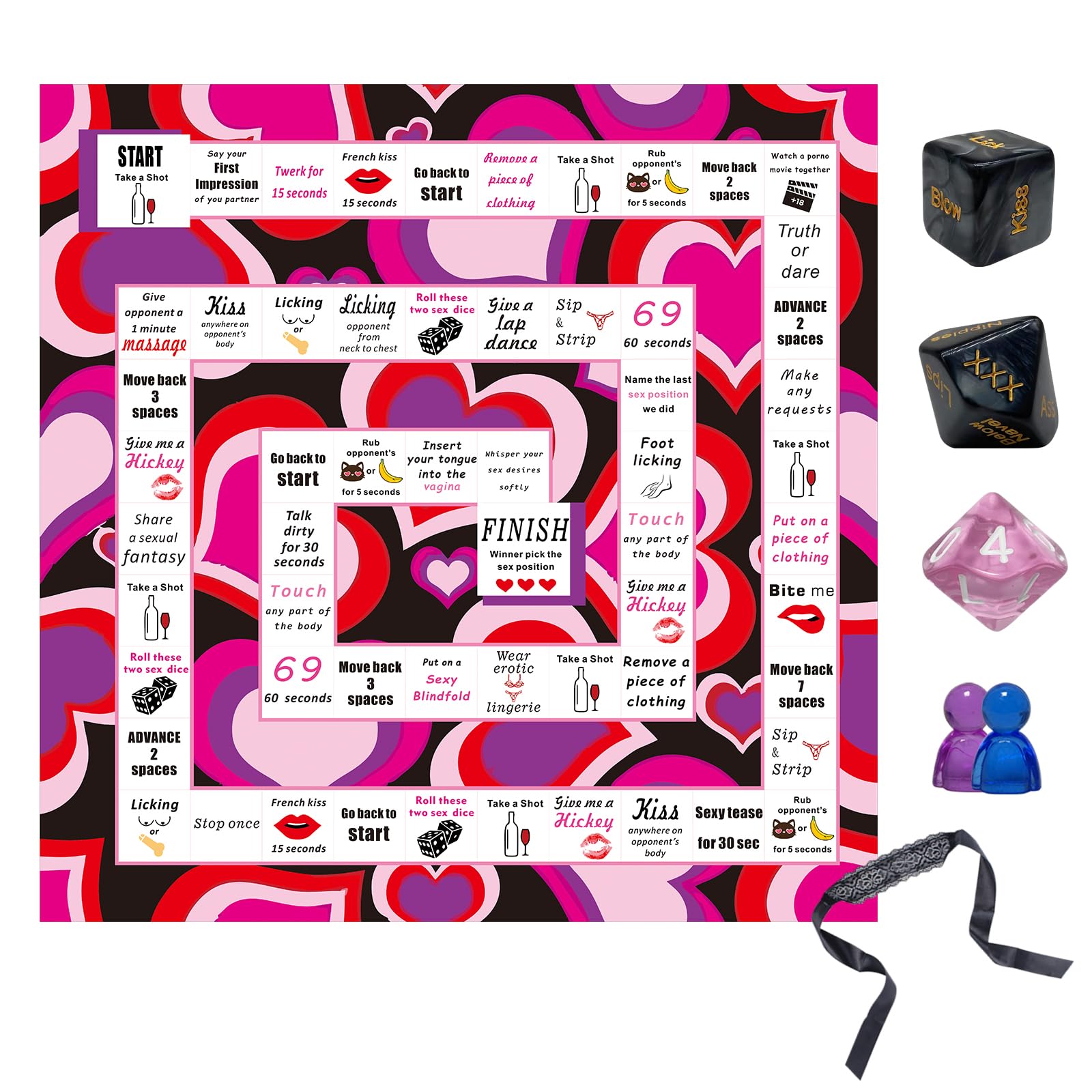 Couple Board Game for Date Night - Romantic Couple Games for Date Night Sexy Board Games for Couples Sex Games for Couples Sex Dice Game Sex Board Game for 2 Players