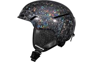 Odoland Ski Helmet,Shinning Snowboard Helmet, Adjustable Size Ventilation System, PC Shell Protective EPS Foam Fashion Style Snow Helmet for Men Women Youth, Goggles Compatible