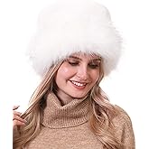 sy soul young Women's Leopard Faux Fur Hats Fluffy Bucket Hat Russian Style for Winter