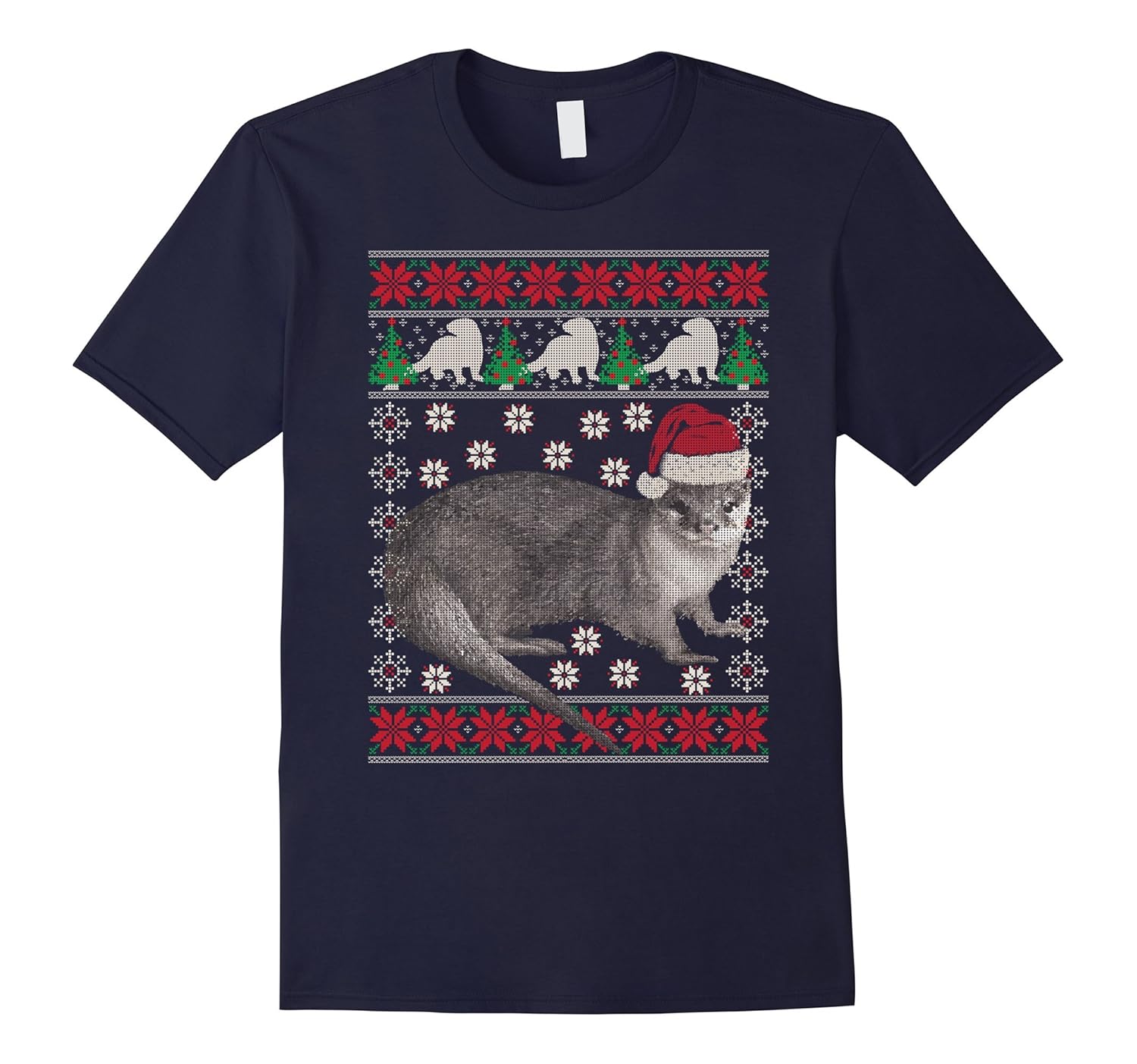 Otter Ugly Christmas Sweater Holiday Animal T-Shirt-ANZ