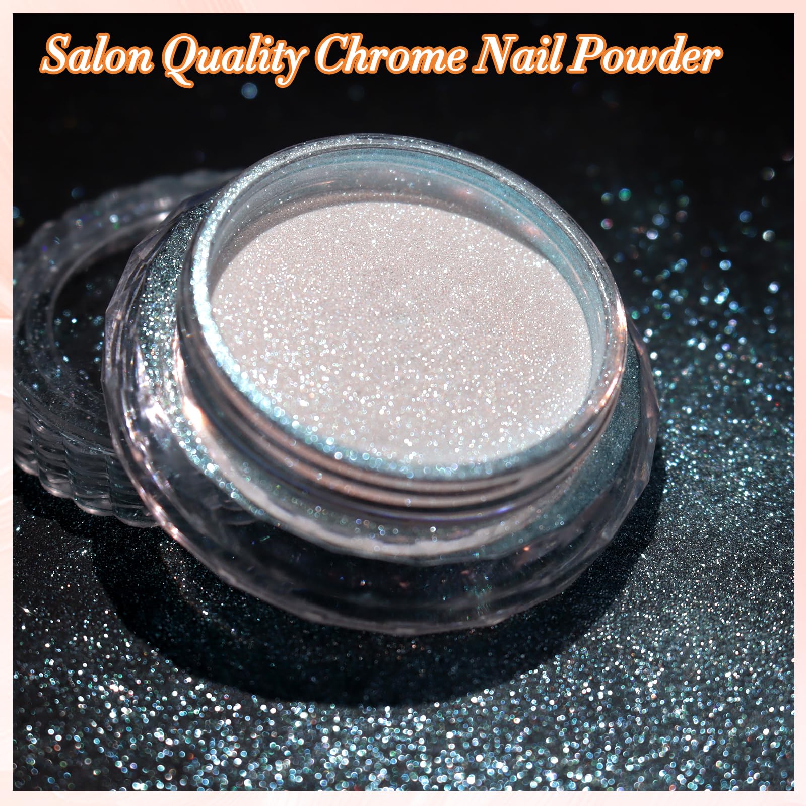 FNNZ Unicorn Chrome Nail Powder, Aurora Unichrome Mermaid Aurora Nail Powder Pigment Pearlescent Nail Art Glitter Decoration for Home DIY Nail Salon Manicure - Glacier Ocean - Image 3