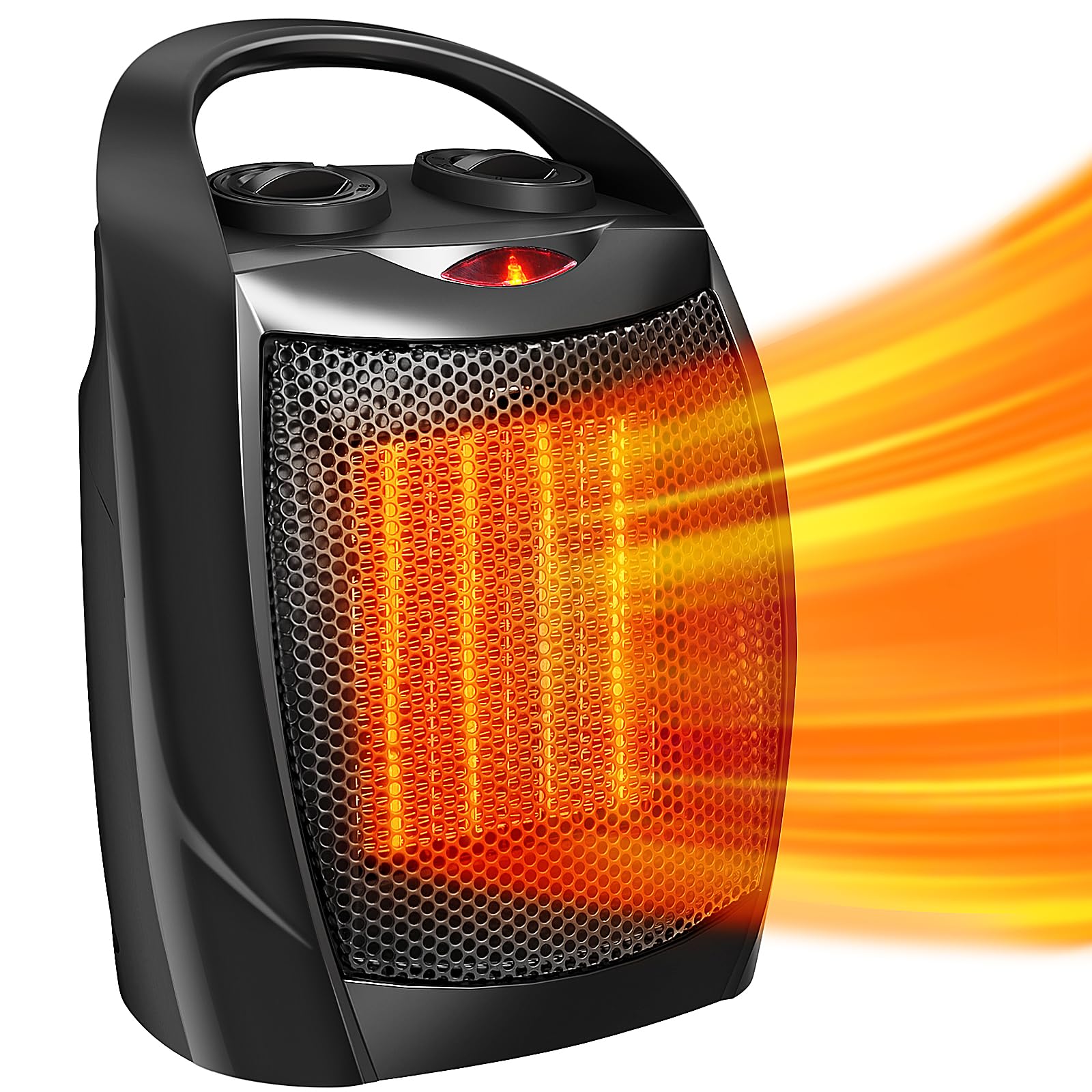 2024 Space Heater With 3D Flame Effect - 1500W PTC Ceramic Heater With Oscillation & Remote