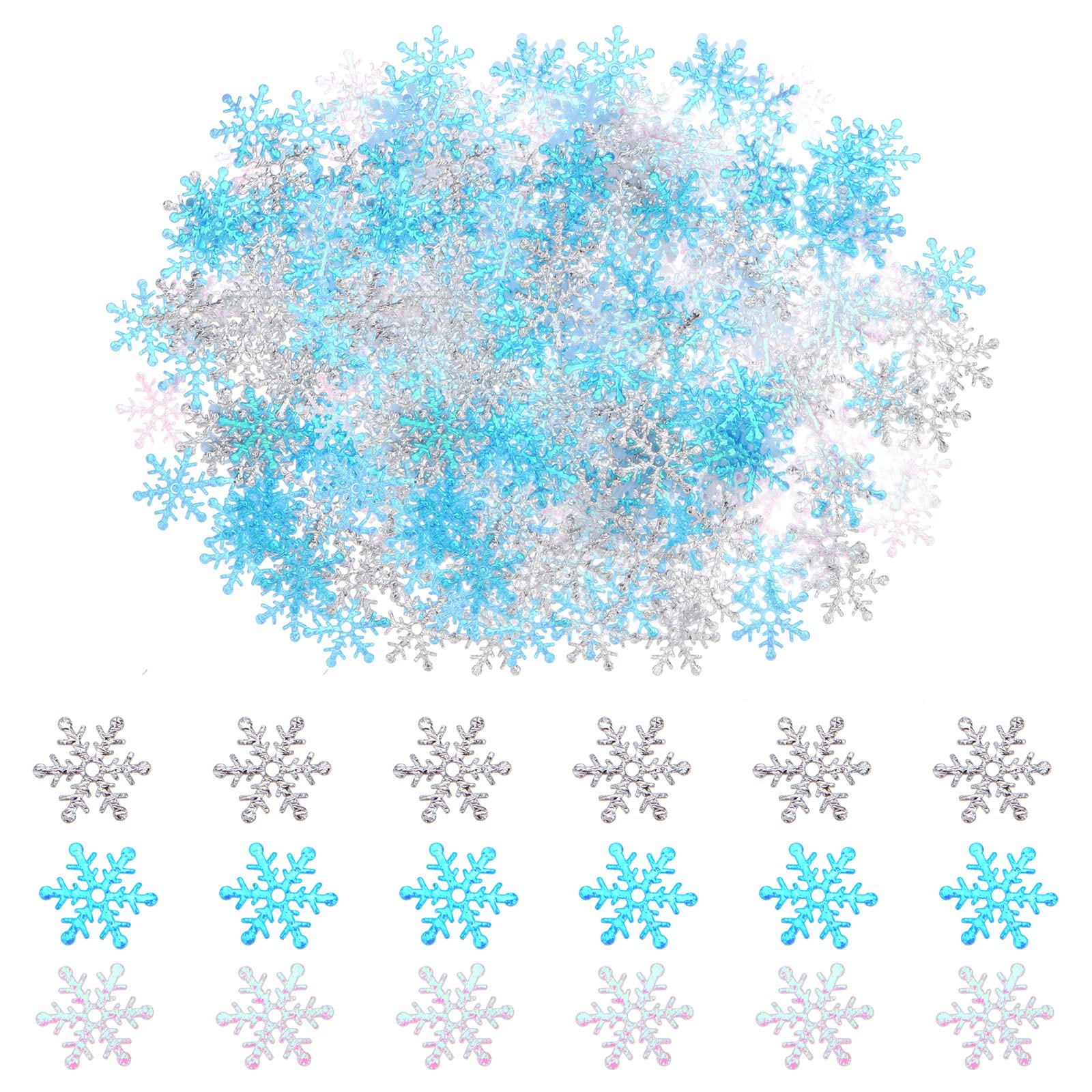 Christmas Snowflake Decorations, 900PCS Snowflakes Confetti Glitter Snowflakes Table Confetti Mixed Table Decoration for Christmas Holiday Party Decorations