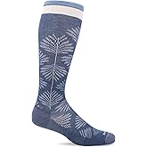 Sockwell Women's Full Floral Moderate Graduated Compression Sock Wide Calf Fit