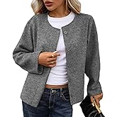 Vidifid Womens cropped pea coat Long Sleeve Button Down wool coats short jackets Outerwear