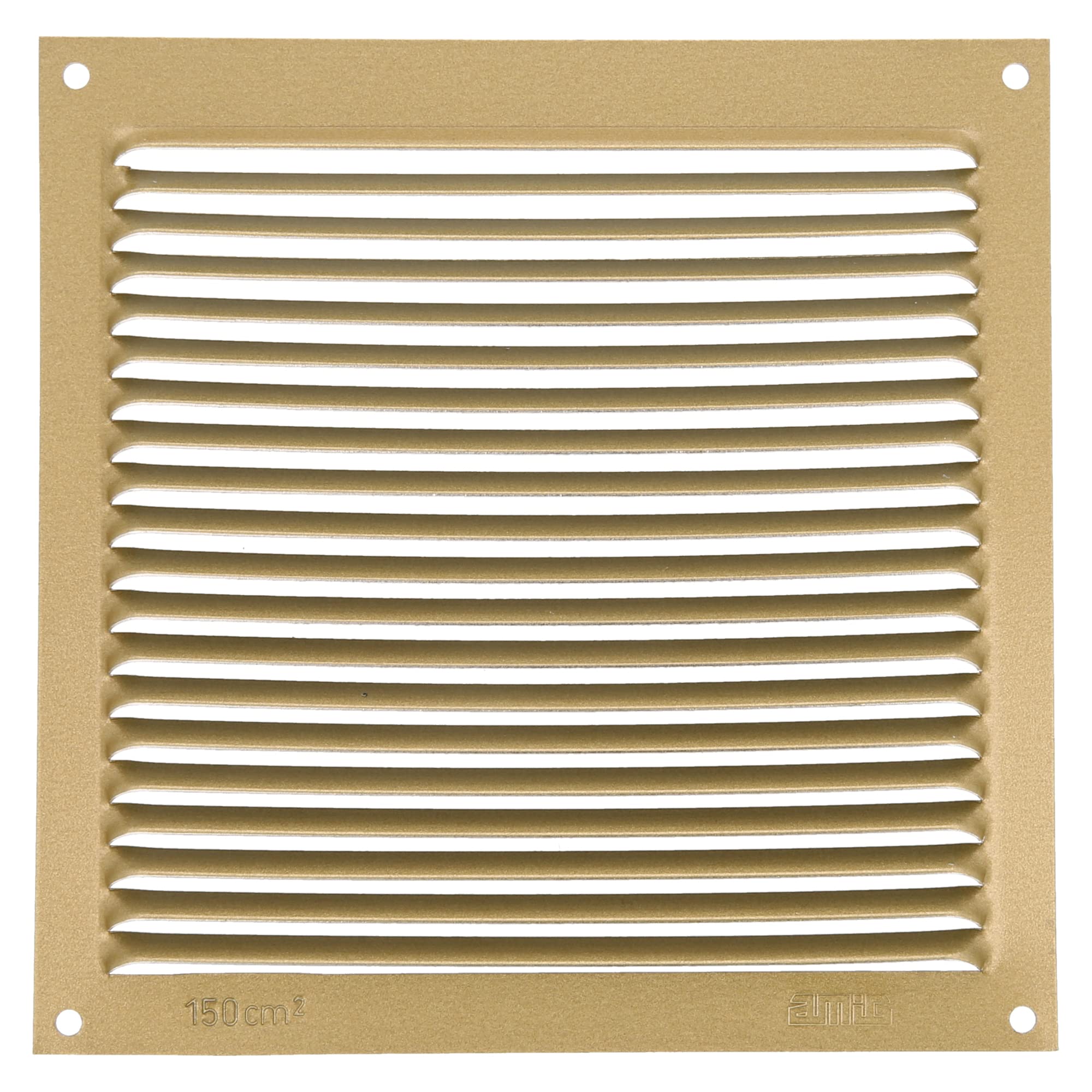 Amig - Square Aluminium Grille - Ventilation Grills for Air Outlet - Ideal for Kitchen and Bathroom Ceiling - Measures 170 x 170 mm - Gold