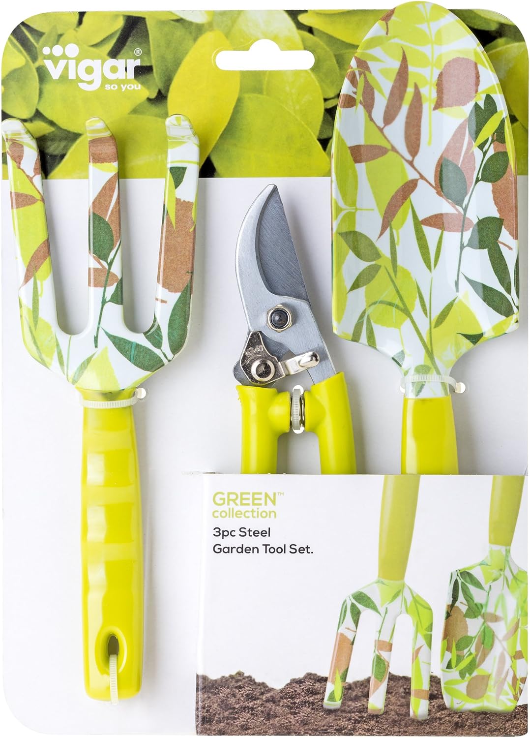 Vigar Set Herramientas Jardín Verde 8x3.5x22 cm: Amazon.es: Jardín