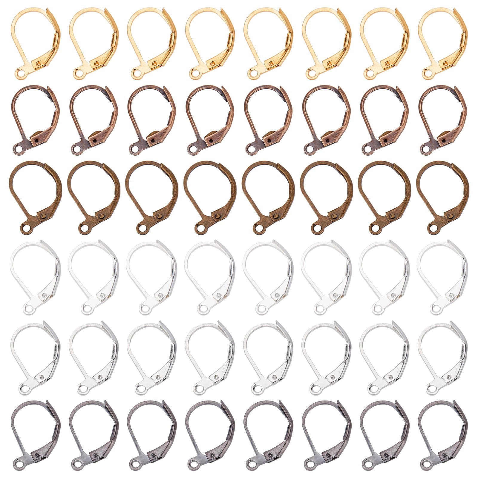 SUNNYCLUE 1 Box 180Pcs Leverback Earring Hooks Bulk French Earring Hook Lever Back Ear Wires with Open Loop Hypoallergenic Brass Leverbacks Hoop Earwires DIY Earrings Findings for jewellery Making Kit