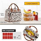 HOMESPON Insulated Lunch Bag Leopard Print 27x21x15 cm for Women Men view 3