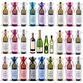 30 Pcs Sheer Organza Wine Bags 14.6 x 5.5 Wine Gift Pouches Sheer Mesh Wines Gift Pouches Reusable Bottle Wrap Bottle Covers Drawstring Gifts Wrap Bags Dresses for Christmas Baby Shower-Mixed colors