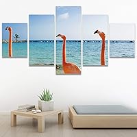 SIGNWIN 5 Panel Canvas Wall Art Modern Art Birds Bohemian Expressive Multicolor Photography Single for Home Decorations Ready to Hang - 60