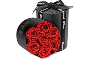 Immortal Fleur Preserved Roses In A Box, Preserved Flowers, Forever Roses Box, Mom Birthday Gifts, Flowers for Delivery Prime Birthday, Valentines Day Flowers for Wife, Red 7