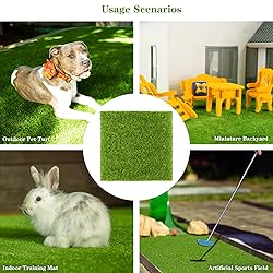 TURSTIN 6 Packs Artificial Grass Square Mat 12 x 12