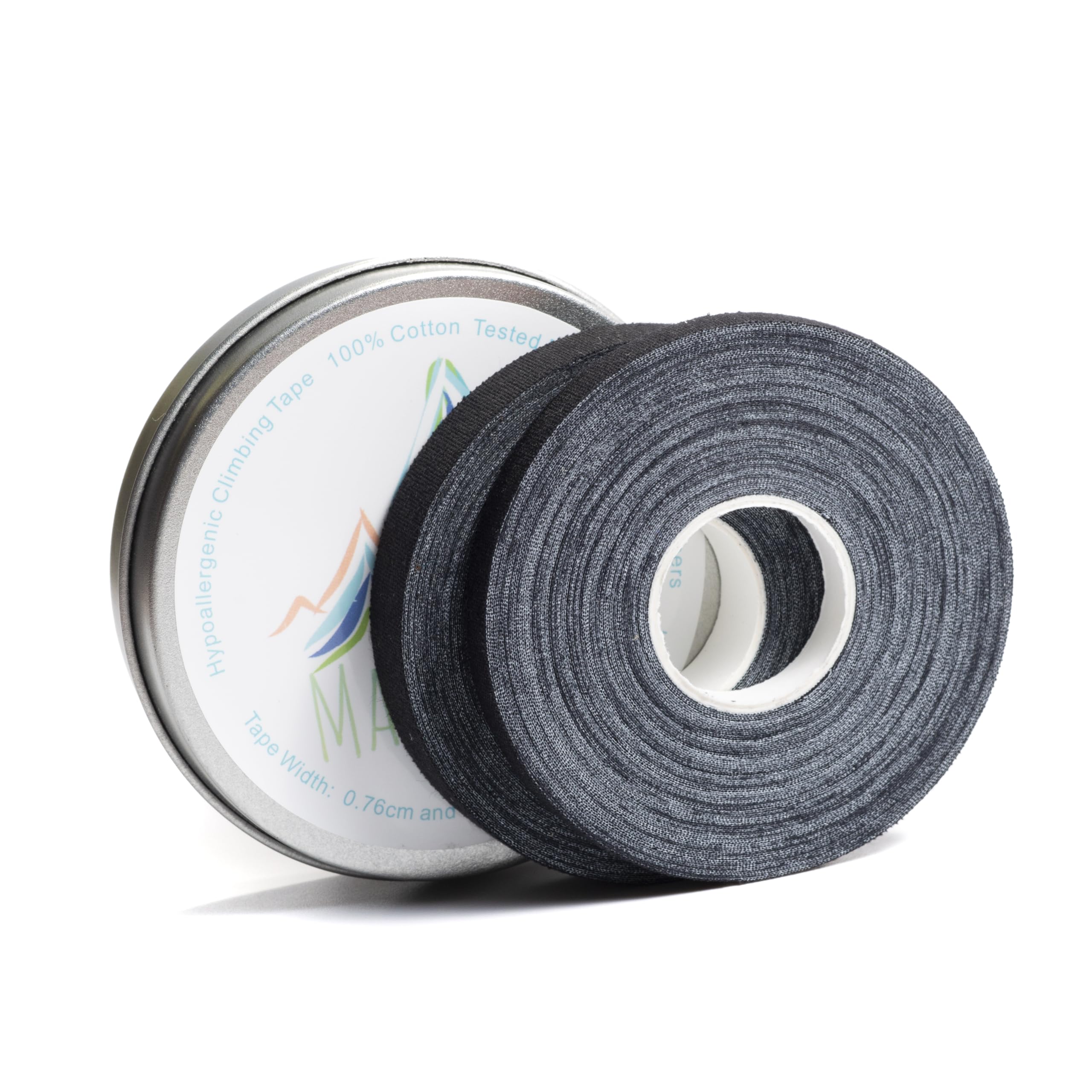 Madu Climb Rock Climbing Finger Tape 100% Cotton Hypoallergenic X2 Sports Rolls Width 0.76cm and 1.27cm 13.7M Length (Black)