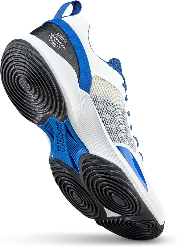 Hurakn Pro V2 Ténis de Padel masculinos, Ajuste Seguro, Estrutura Dinâmica, Design Respirável, Amortecimento Suave, Estabilidade Lateral, Cor: Branco/Deja VU Azul/Preto, Número: 40