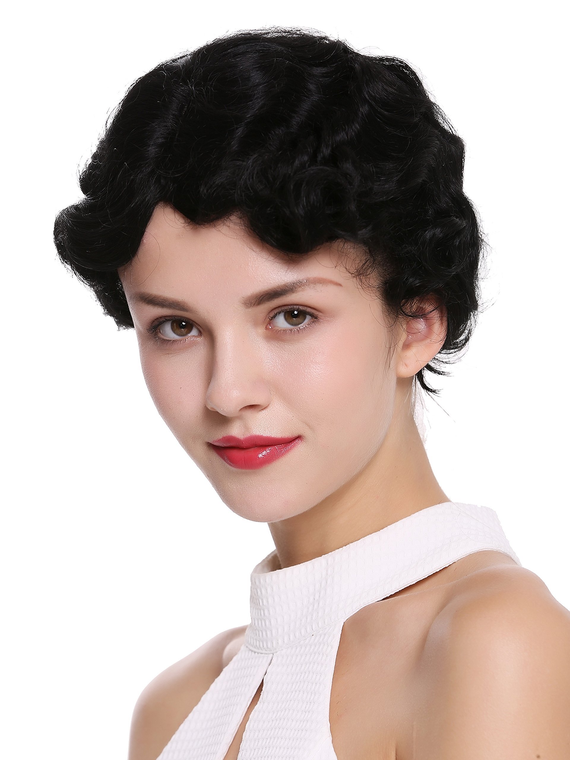 WIG ME UP - LD501-1 Lady Quality Wig short 20s inspired wavy parting Retro Chic Charleston Swing Hollywood Glamour black