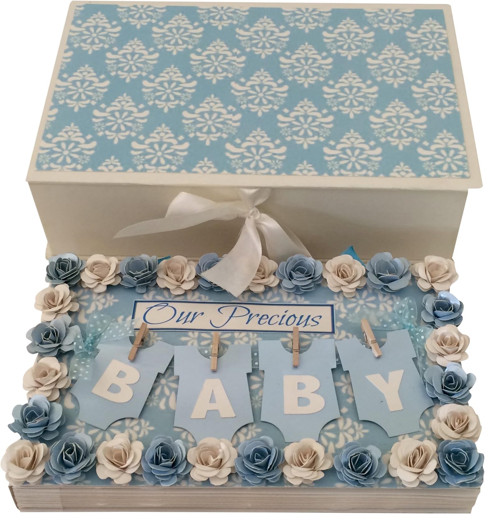 Crack of Dawn Crafts-Baby Photo Album Baby Message Book - Blue