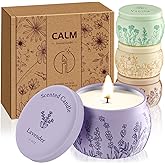 Scented Candles for Mom, 17.6oz Romantic Jar Candles for Women Girl Candle Set, 120H Burning, Soy Candle for Home Scented, Valentine, Birthday, Lavender | Vanilla | Rose & Sandalwood | Jasmine -4 Pack