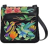 Anna by Anuschka Women's Hand Painted Genuine Leather Slim Shoulder Organizer