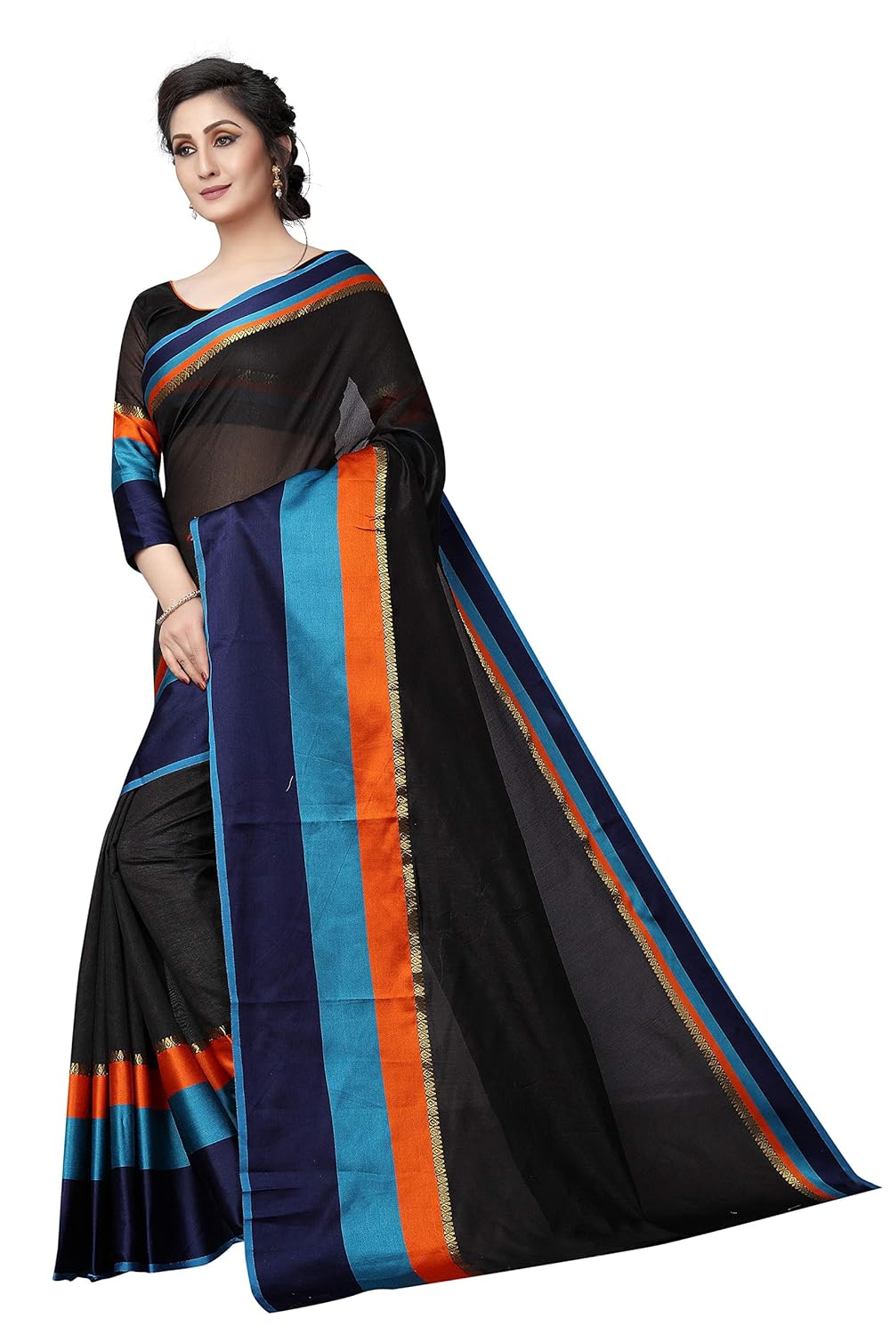 perfectblue cotton saree with blouse piece
